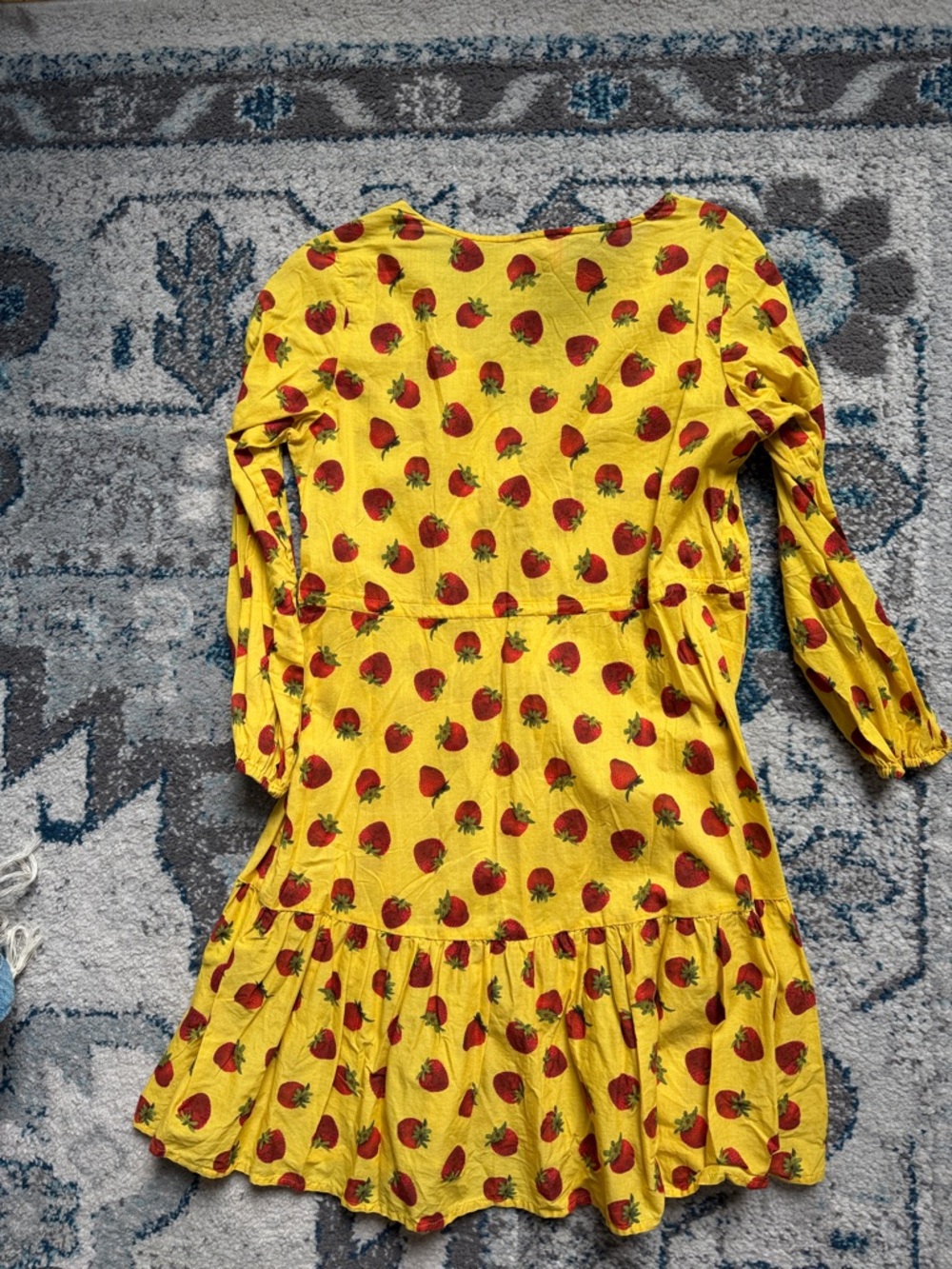 Yellow Strawberry-Print Women's Swim Coverup Tunic x Edie Parker - Picture 4 of 4